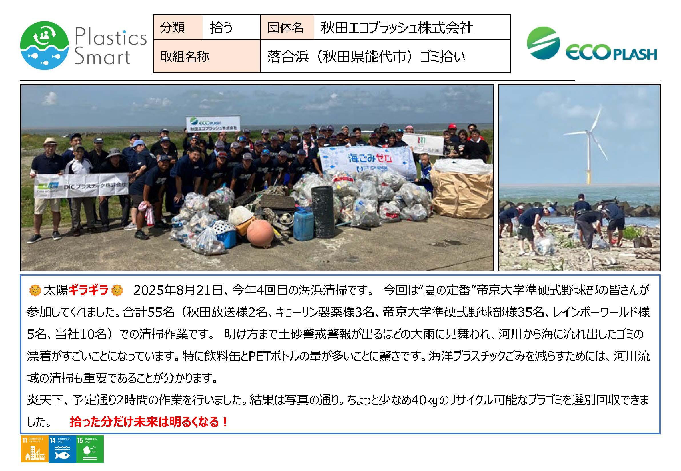 落合浜（秋田県能代市）清掃_2025年8月21日