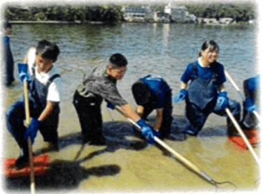 阿蘇海の環境改善のための清掃活動、啓発運動、環境学習の実施